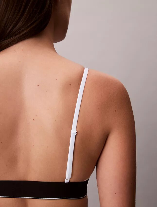 Unlined Bralette em microfibra elástica com Monogram gráfico Unlined Bralette em microfibra elástica com Monogram gráfico