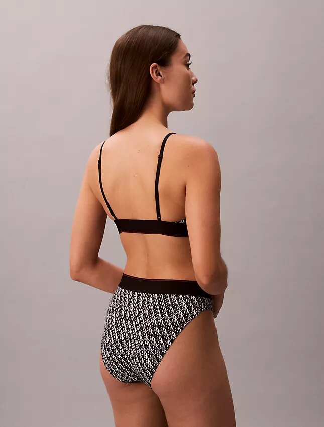 Unlined Bralette em microfibra elástica com Monogram gráfico Unlined Bralette em microfibra elástica com Monogram gráfico