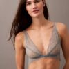 Unlined triangular bra CK Black Geo Lace Unlined triangular bra CK Black Geo Lace