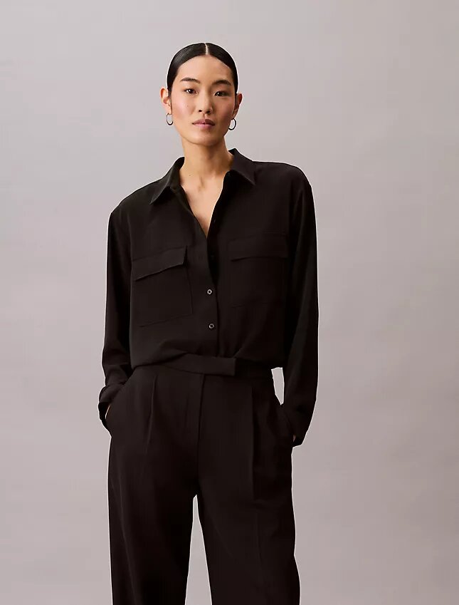 Utility Shirt descontratada com botões Utility Shirt descontratada com botões