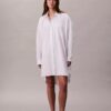 Vestido camisa de algodão com corte descontraído