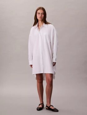 Vestido camisa de algodão com corte descontraído