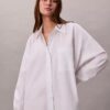 Vestido camisa de algodão com corte descontraído