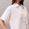 Vestido-camisa mini em sarja de algodão Vestido-camisa mini em sarja de algodão