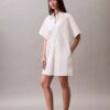 Vestido-camisa mini em sarja de algodão Vestido-camisa mini em sarja de algodão