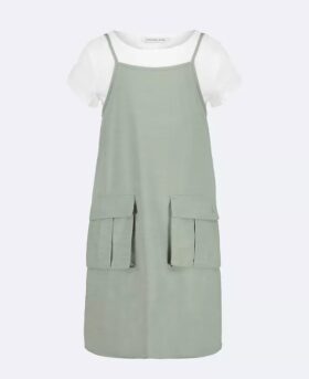 Vestido de duas peças com alças para meninas