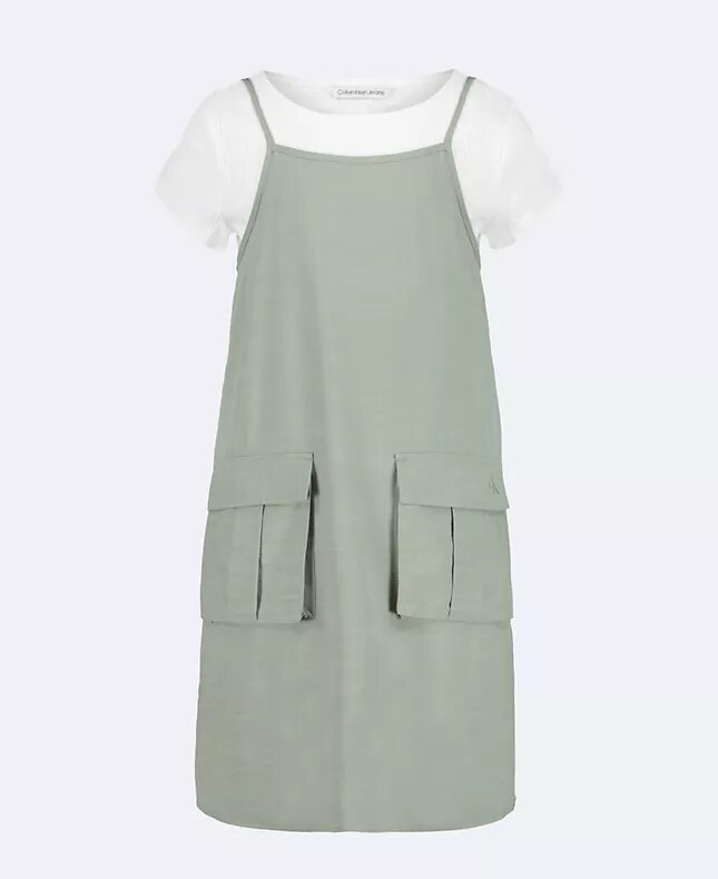 Vestido de duas peças com alças para meninas Vestido de duas peças com alças para meninas