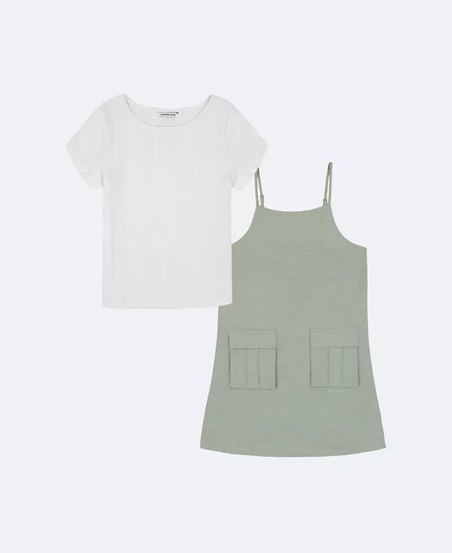 Vestido de duas peças com alças para meninas Vestido de duas peças com alças para meninas
