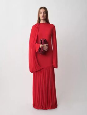 Vestido de noite drapeado Sara