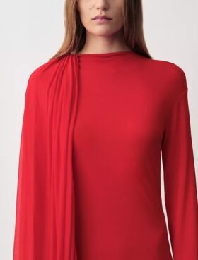 Vestido de noite drapeado Sara