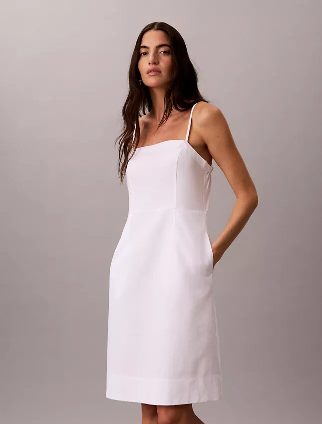 Vestido em mistura de linho Vestido em mistura de linho