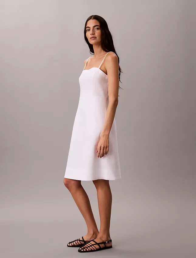 Vestido em mistura de linho Vestido em mistura de linho