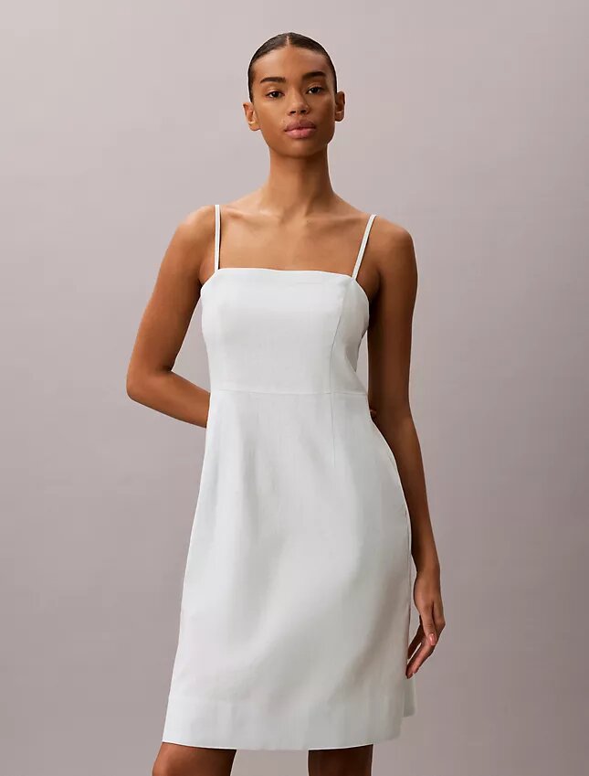 Vestido em mistura de linho Vestido em mistura de linho