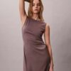 Vestido franzido em jersey refinado Vestido franzido em jersey refinado