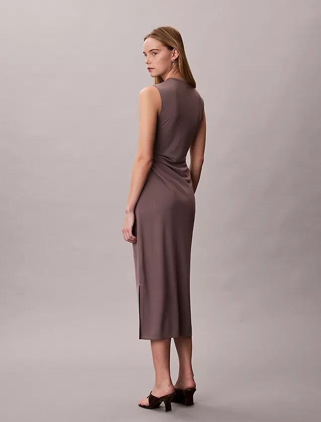 Vestido franzido em jersey refinado Vestido franzido em jersey refinado