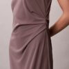 Vestido franzido em jersey refinado Vestido franzido em jersey refinado