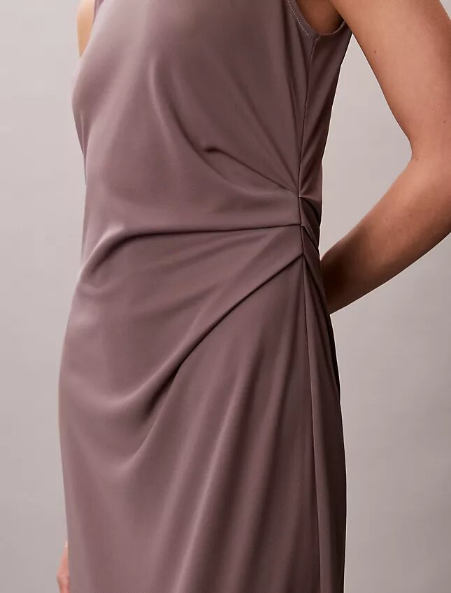 Vestido franzido em jersey refinado Vestido franzido em jersey refinado