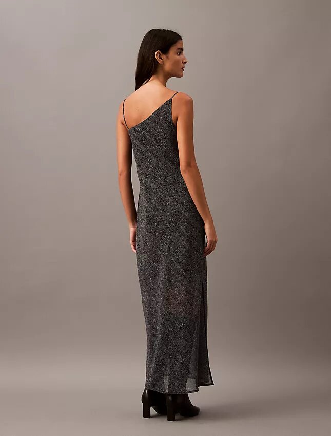 Vestido maxi assimétrico em chiffon estampado Vestido maxi assimétrico em chiffon estampado