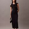 Vestido Maxi em Malha Canelada de Viscose Vestido Maxi em Malha Canelada de Viscose