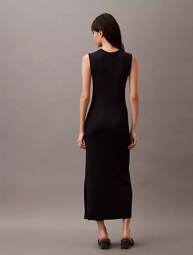 Vestido Maxi em Malha Canelada de Viscose Vestido Maxi em Malha Canelada de Viscose