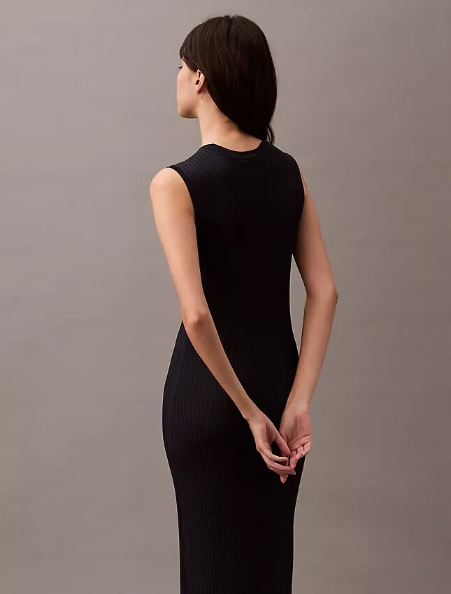 Vestido Maxi em Malha Canelada de Viscose Vestido Maxi em Malha Canelada de Viscose