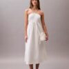 Vestido Midi com Decote Halter em Sarja de Algodão Vestido Midi com Decote Halter em Sarja de Algodão