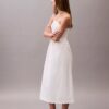 Vestido Midi com Decote Halter em Sarja de Algodão Vestido Midi com Decote Halter em Sarja de Algodão