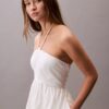 Vestido Midi com Decote Halter em Sarja de Algodão Vestido Midi com Decote Halter em Sarja de Algodão