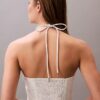 Vestido Midi com Decote Halter em Sarja de Algodão Vestido Midi com Decote Halter em Sarja de Algodão