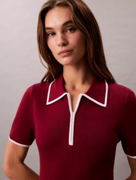 Vestido Midi com Detalhes em Blocos de Cor