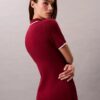 Vestido Midi com Detalhes em Blocos de Cor Vestido Midi com Detalhes em Blocos de Cor