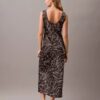 Vestido Midi com Estampado de Cetim Amasse Vestido Midi com Estampado de Cetim Amasse