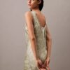 Vestido Midi com Estampado de Cetim Amasse Vestido Midi com Estampado de Cetim Amasse