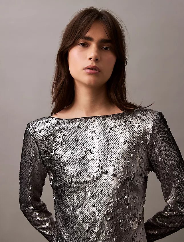 Vestido Midi com Lantejoulas Vestido Midi com Lantejoulas
