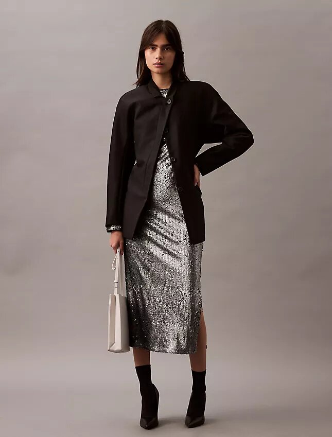 Vestido Midi com Lantejoulas Vestido Midi com Lantejoulas