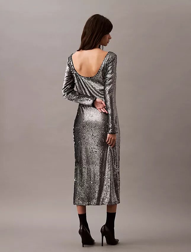 Vestido Midi com Lantejoulas Vestido Midi com Lantejoulas