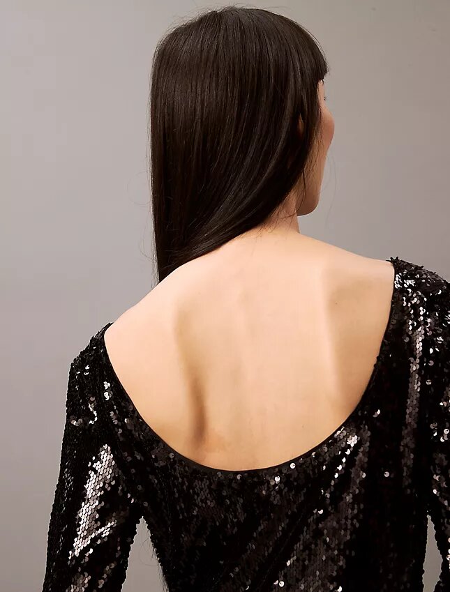 Vestido Midi com Lantejoulas Vestido Midi com Lantejoulas