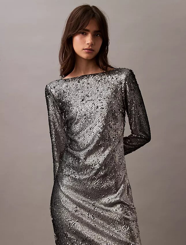 Vestido Midi com Lantejoulas Vestido Midi com Lantejoulas