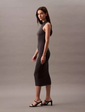 Vestido Midi com Lurex