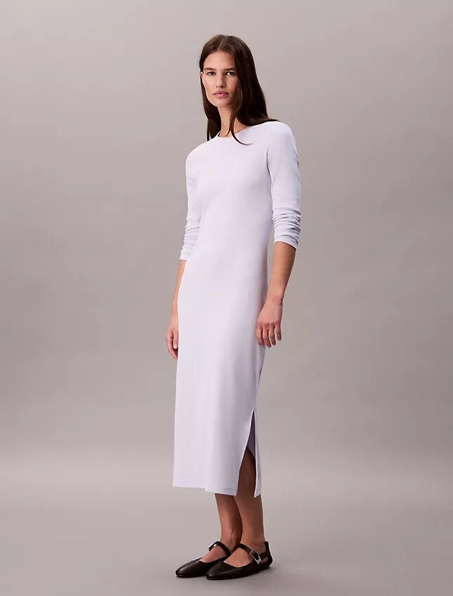 Vestido Midi Contorno Slim Vestido Midi Contorno Slim