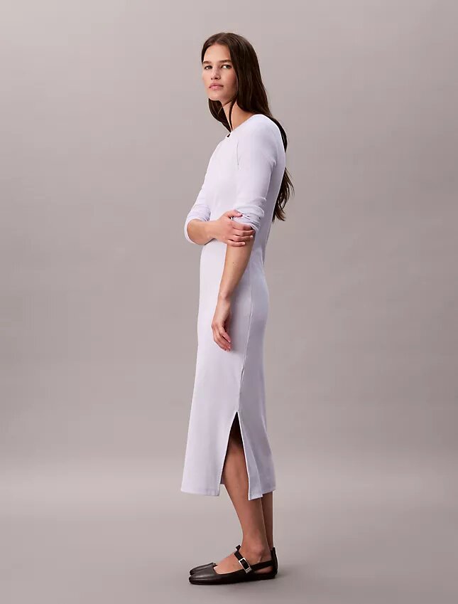 Vestido Midi Contorno Slim Vestido Midi Contorno Slim