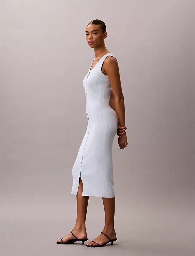 Vestido Midi de Algodão Suave Vestido Midi de Algodão Suave