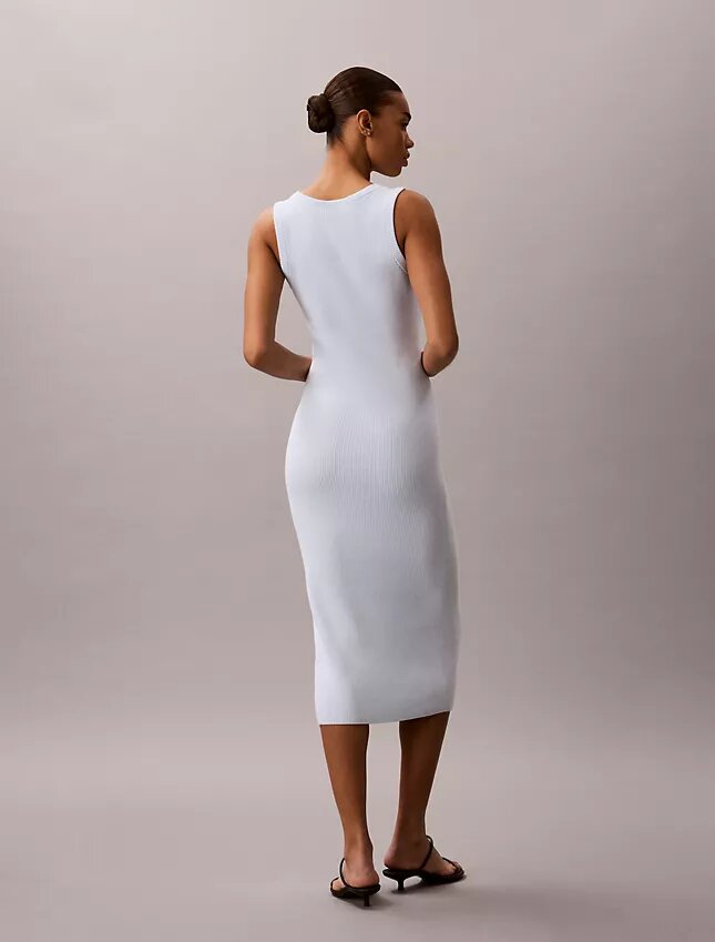 Vestido Midi de Algodão Suave Vestido Midi de Algodão Suave