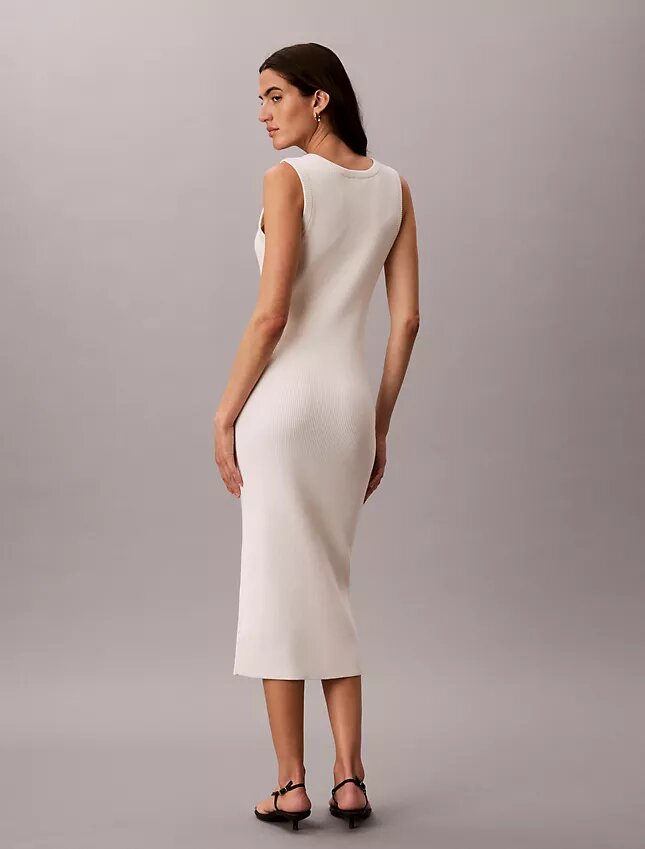 Vestido Midi de Algodão Suave Vestido Midi de Algodão Suave