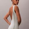 Vestido Midi de Mistura de Linho com Decote Redondo Vestido Midi de Mistura de Linho com Decote Redondo