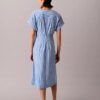 Vestido Midi de Popeline de Algodão às Riscas Vestido Midi de Popeline de Algodão às Riscas