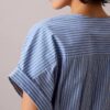 Vestido Midi de Popeline de Algodão às Riscas Vestido Midi de Popeline de Algodão às Riscas