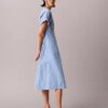 Vestido Midi de Popeline de Algodão às Riscas Vestido Midi de Popeline de Algodão às Riscas