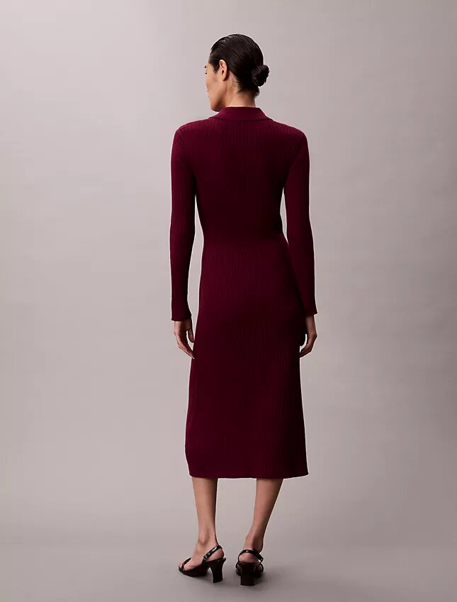 Vestido Midi em Algodão Liso com Canelado Vestido Midi em Algodão Liso com Canelado