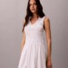 Vestido Midi em Popeline de Algodão